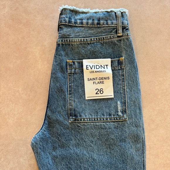 EVIDNT Anthropologie Saint Denis Flare Jeans • size 26 • raw hem • NWT - Picture 7 of 8